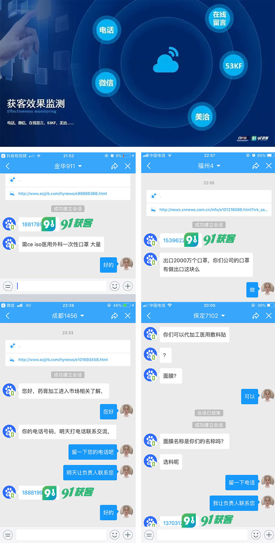 91獲客效果監測